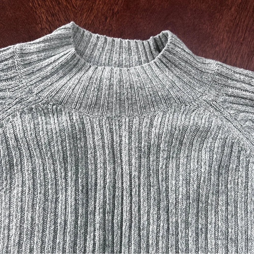 Green Mock Neck Knit Sweater